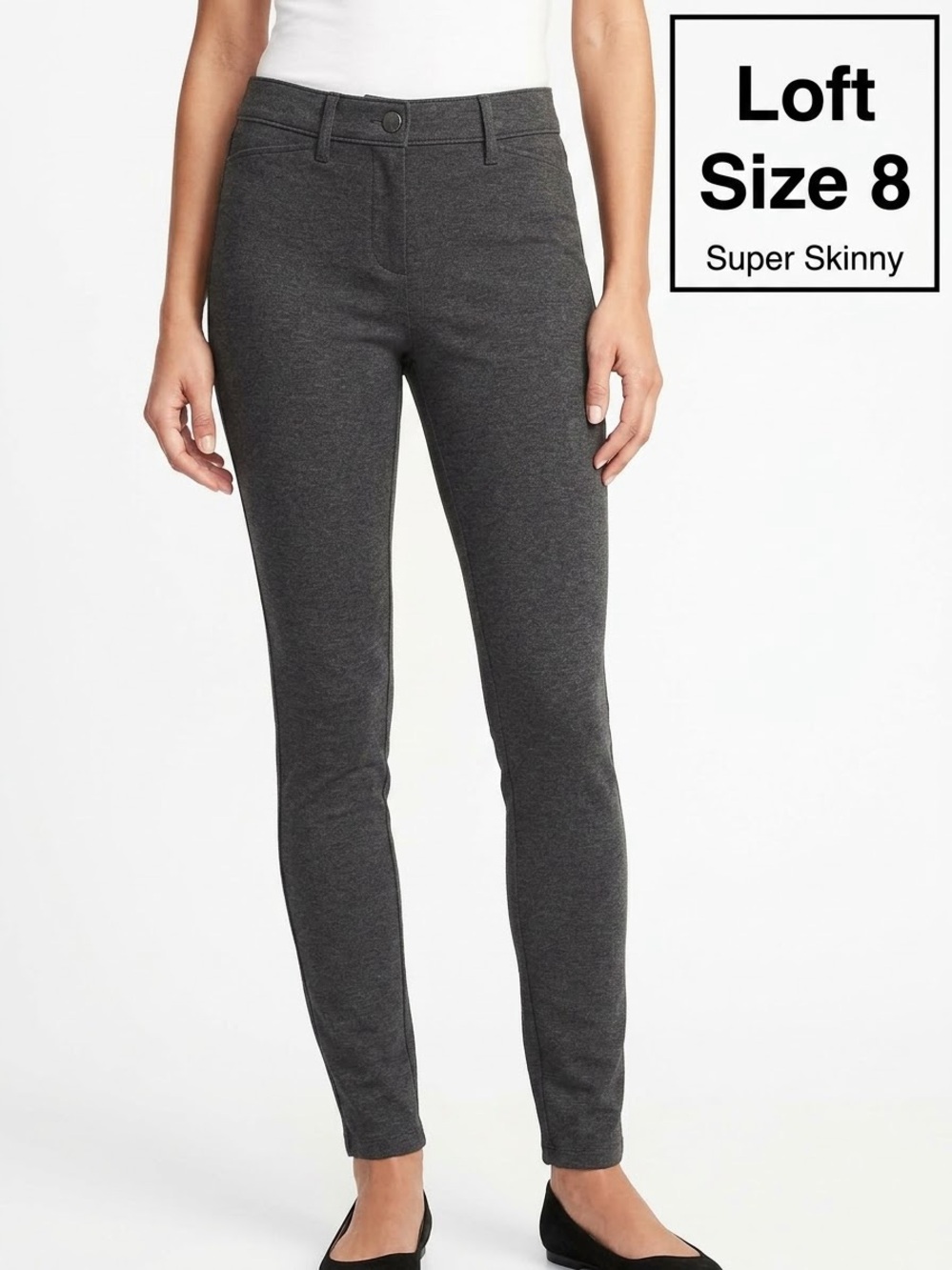 LOFT Charcoal Super Skinny Ponte Pants P42
